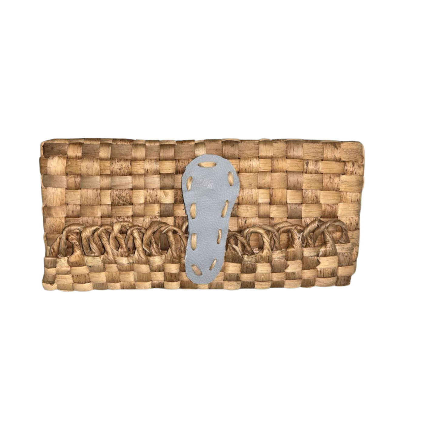 Borsa a tracolla in fibra di lila naturale