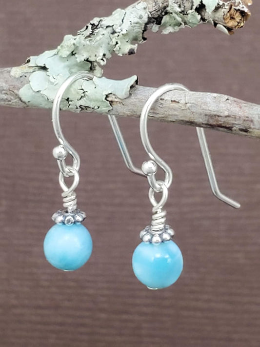 Orecchini a Goccia con Perline Larimar | Amazon
