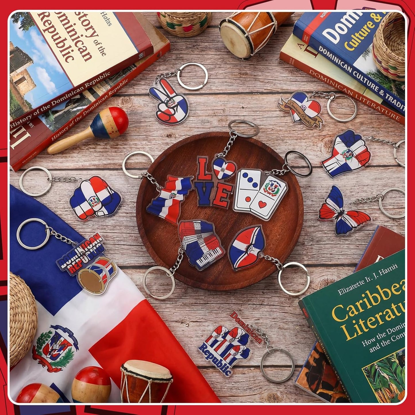 Dominican Flag Keychains (36) | Amazon