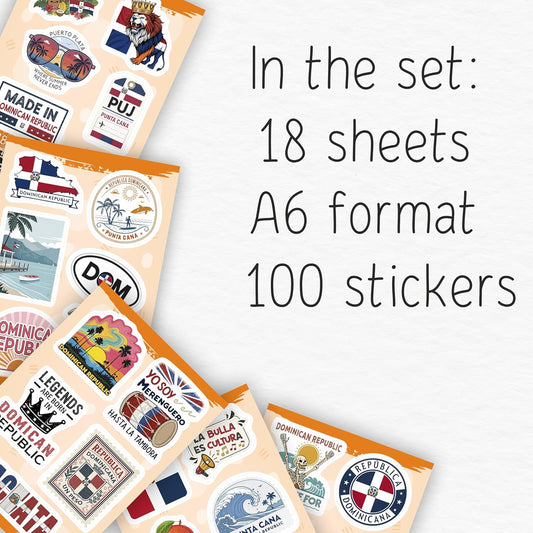 Pack de 100 autocollants dominicains | Amazon