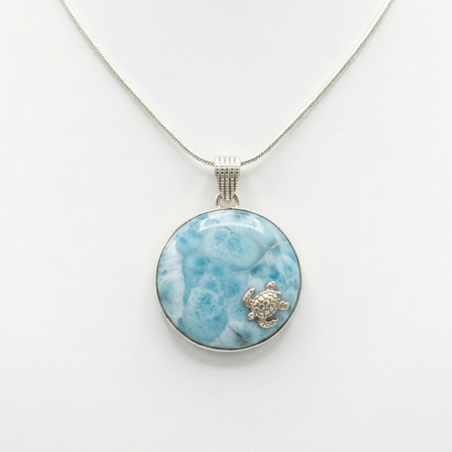 Larimar Minimal Sea Pendant
