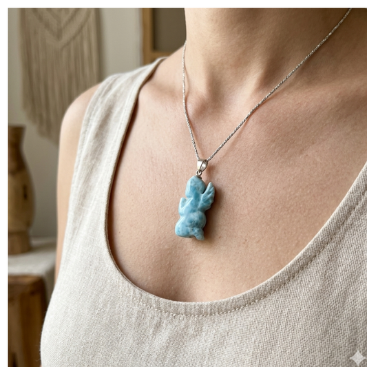 Pendente angelo in larimar