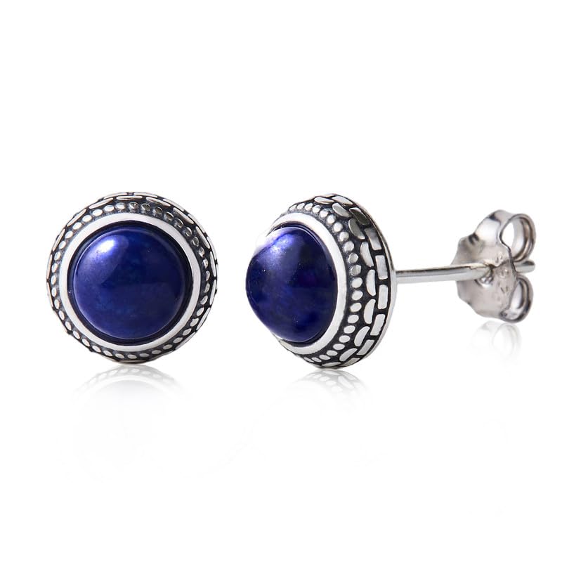 Orecchini a Bottone Larimar in Argento 925 | Amazon