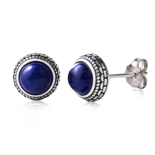 Orecchini a Bottone Larimar in Argento 925 | Amazon