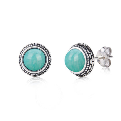 Orecchini a Bottone Larimar in Argento 925 | Amazon