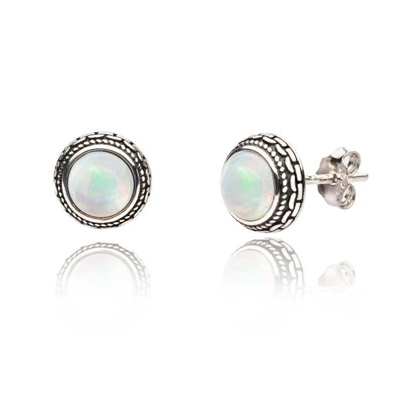 Orecchini a Bottone Larimar in Argento 925 | Amazon