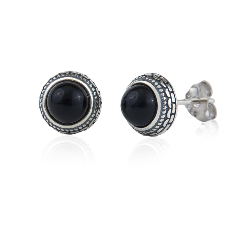 Orecchini a Bottone Larimar in Argento 925 | Amazon