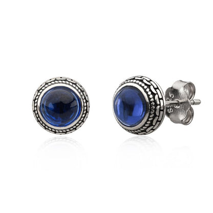 Orecchini a Bottone Larimar in Argento 925 | Amazon
