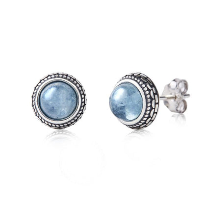 Orecchini a Bottone Larimar in Argento 925 | Amazon
