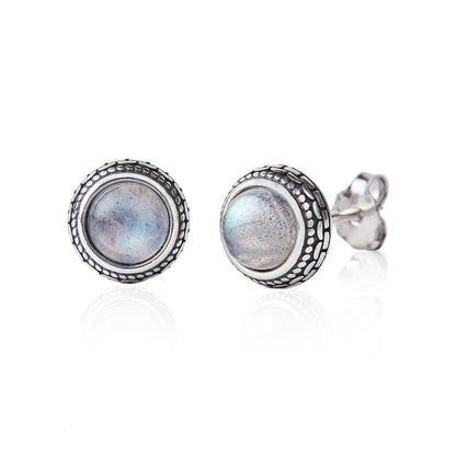 Orecchini a Bottone Larimar in Argento 925 | Amazon