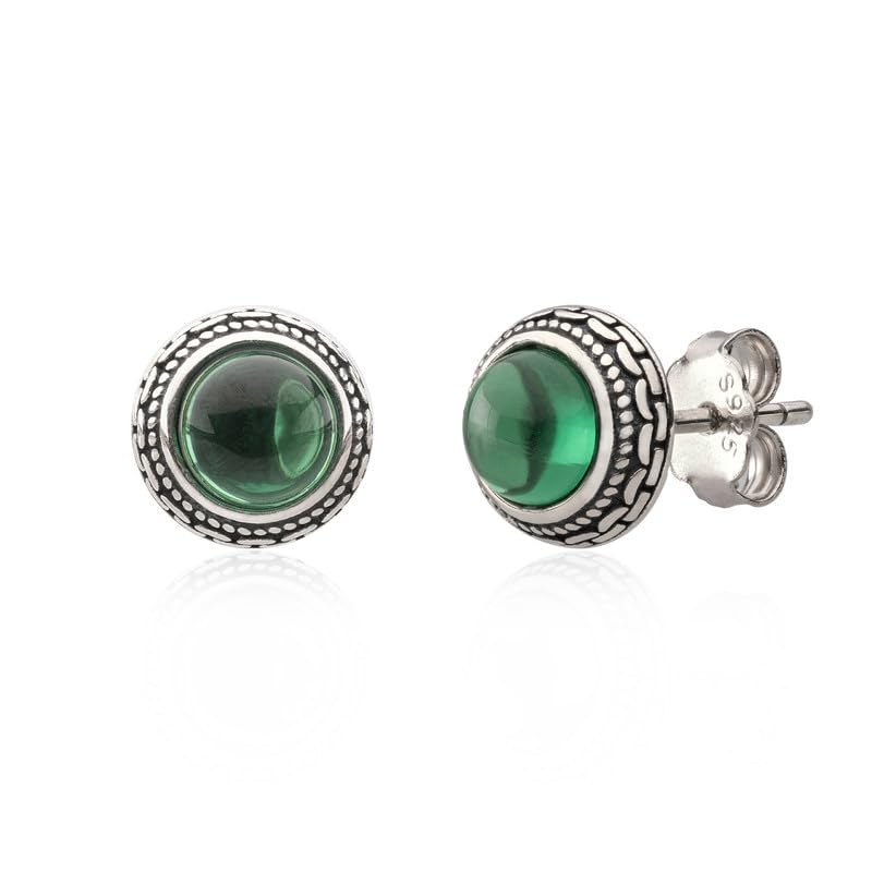 Orecchini a Bottone Larimar in Argento 925 | Amazon