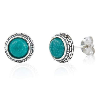Orecchini a Bottone Larimar in Argento 925 | Amazon