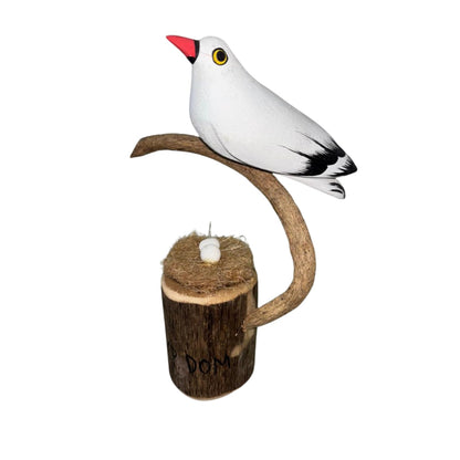 Figurines de coq dominicain et de cigua palmare faits à la main, sculptures artisanales caribéennes colorées, base en bois (cigua palmare)