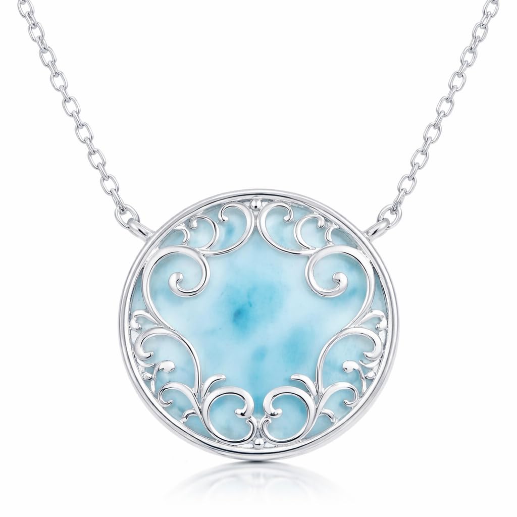 Larimar Pendant Necklace 925 Silver | Amazon