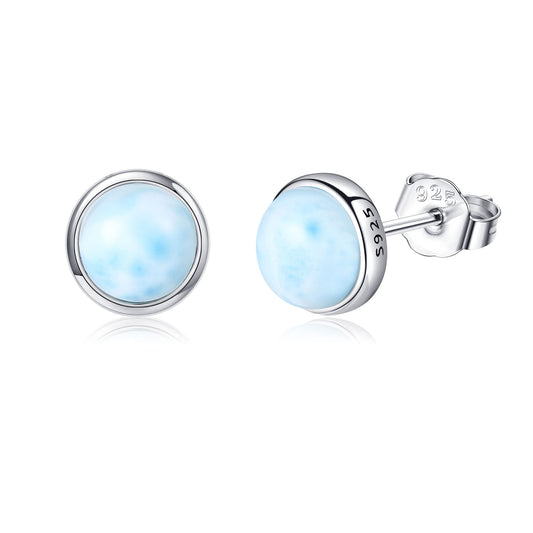 Orecchini a Bottone Larimar in Argento 925 | Amazon