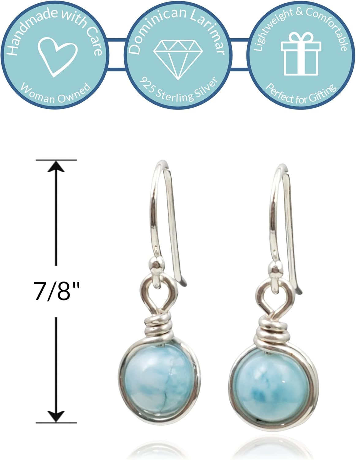 Larimar Drop Earrings 925 Silver | Amazon
