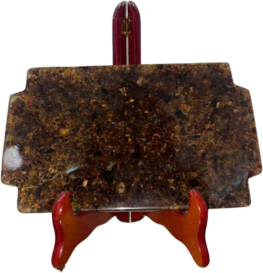 Amber Decorative Tray, Natural Resin Stone Design, Handmade Caribbean Serving Tray, Luxury Artisan Home Decor Accent
