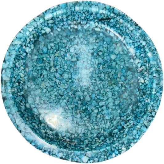 Lot de sous-verres faits main, ronds, ambre, pierre bleue et nacre, sous-verres décoratifs, décoration d'intérieur côtière de luxe (pierre bleue)