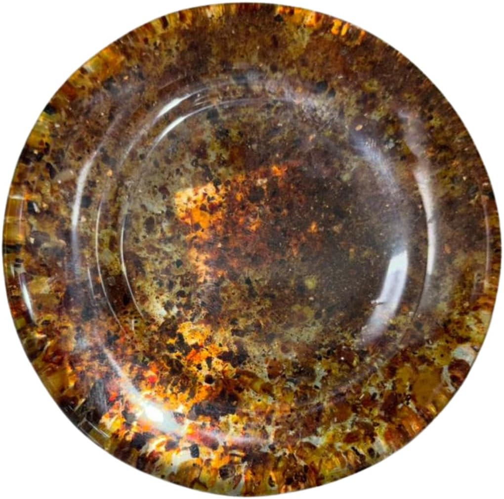 Handmade Coaster Set, Round, Amber, Blue Stone and Mother of Pearl, Decorative Drink Coasters, Luxury Coastal Home Decor (Blue Stone)