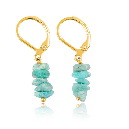 Larimar Chip Earrings Gold | Amazon