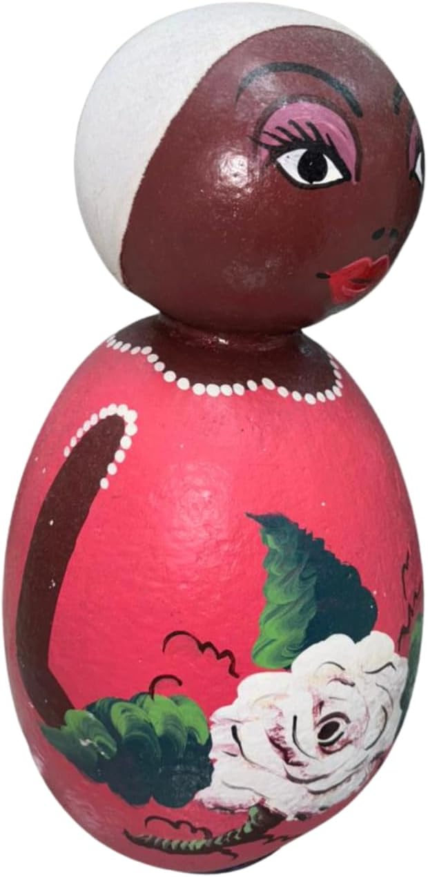 Poupée dominicaine artisanale en calebasse Higüero, figurine caribéenne peinte à la main, décoration d'intérieur culturelle, pièce artisanale
