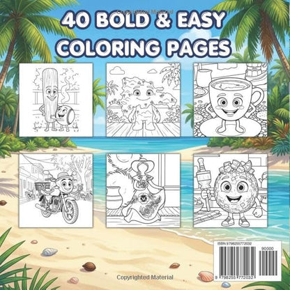 Dominican Tropical Cartoons | Coloring Book for Adults and Kids