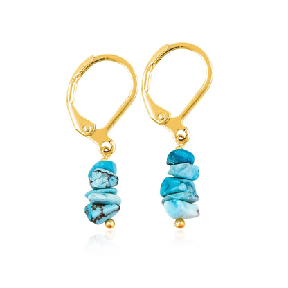 Larimar Chip Earrings Gold | Amazon