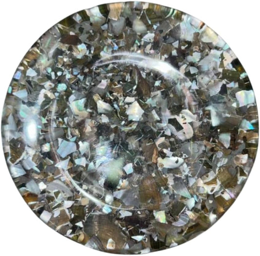 Lot de sous-verres faits main, ronds, ambre, pierre bleue et nacre, sous-verres décoratifs, décoration d'intérieur côtière de luxe (pierre bleue)