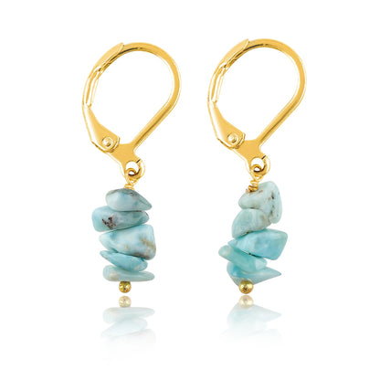 Larimar Chip Earrings Gold | Amazon
