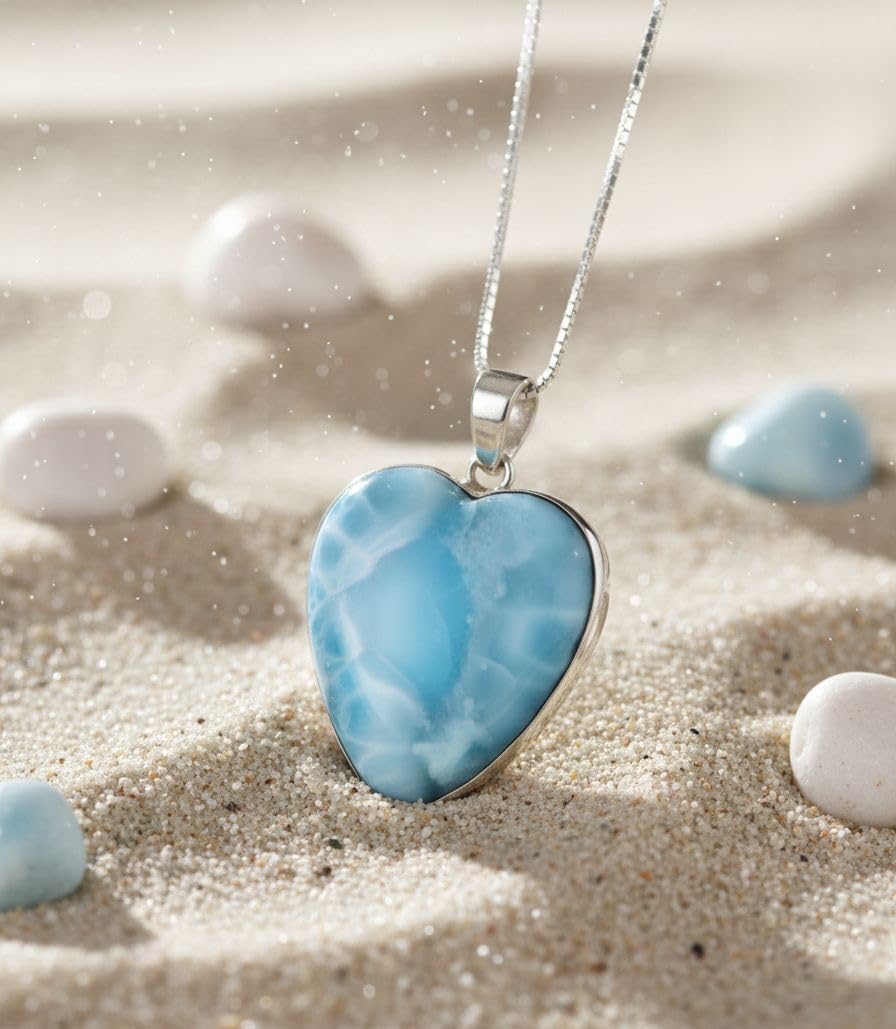 Collier Cœur Larimar Argent 925 | Amazon