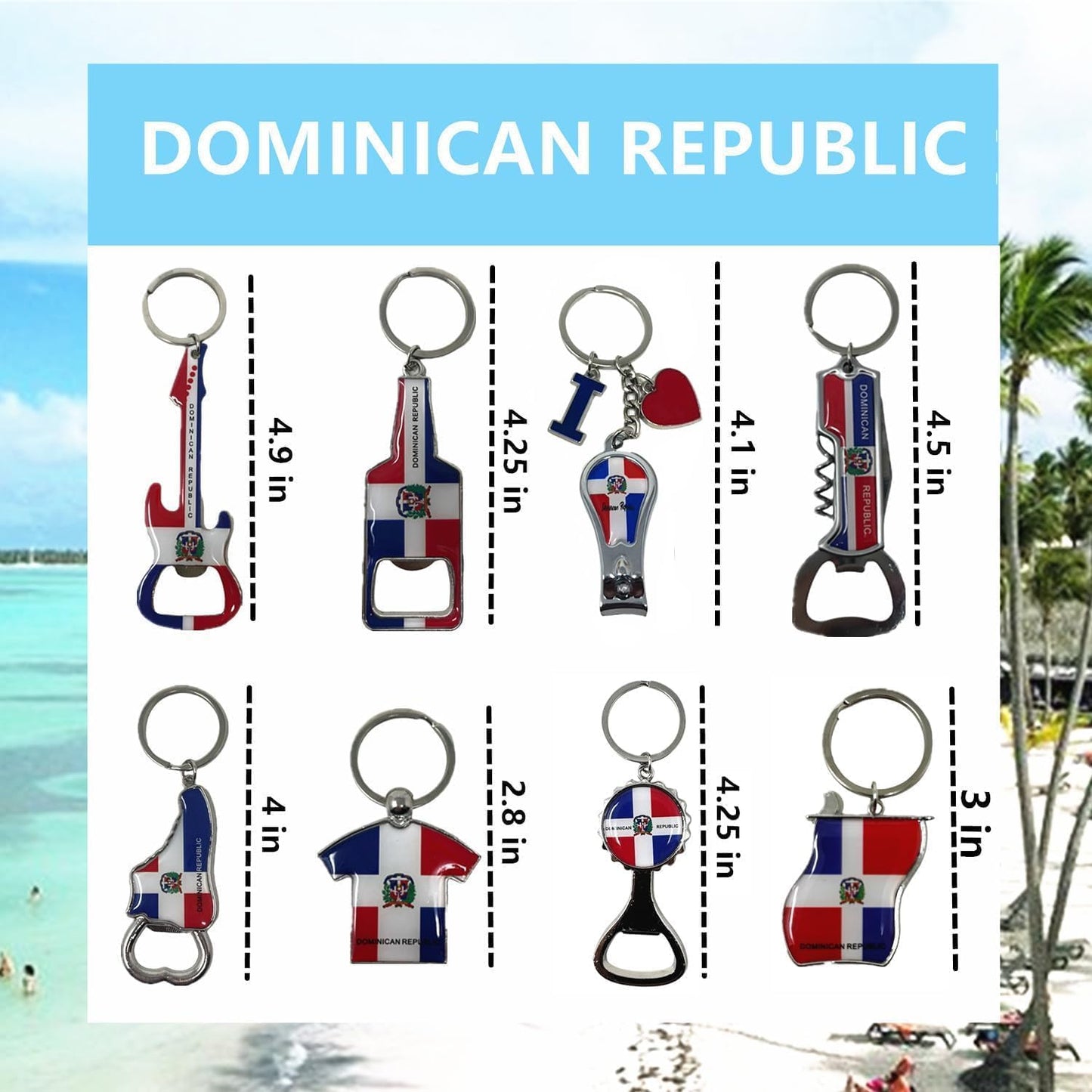 Lot de 8 porte-clés dominicains | Amazon