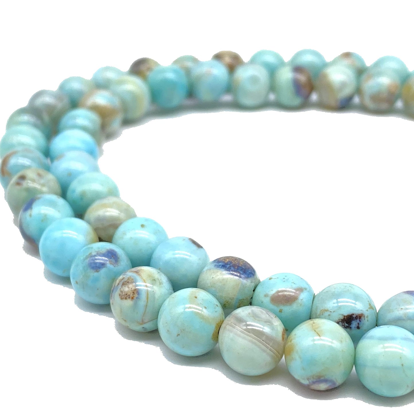 Fil de perles de Larimar 10mm | Amazon