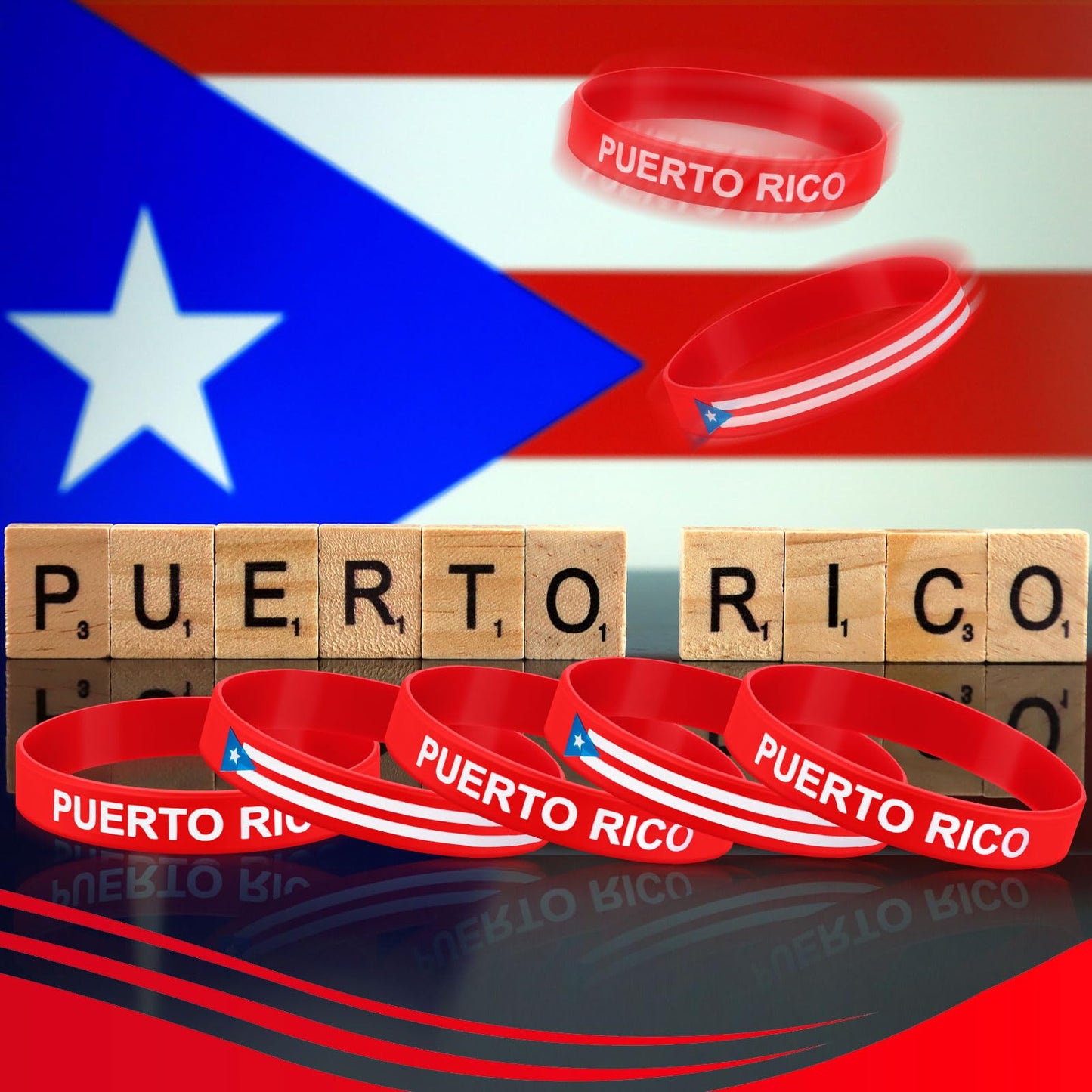 Braccialetti in Silicone della Repubblica Dominicana – 60 Braccialetti da Festa