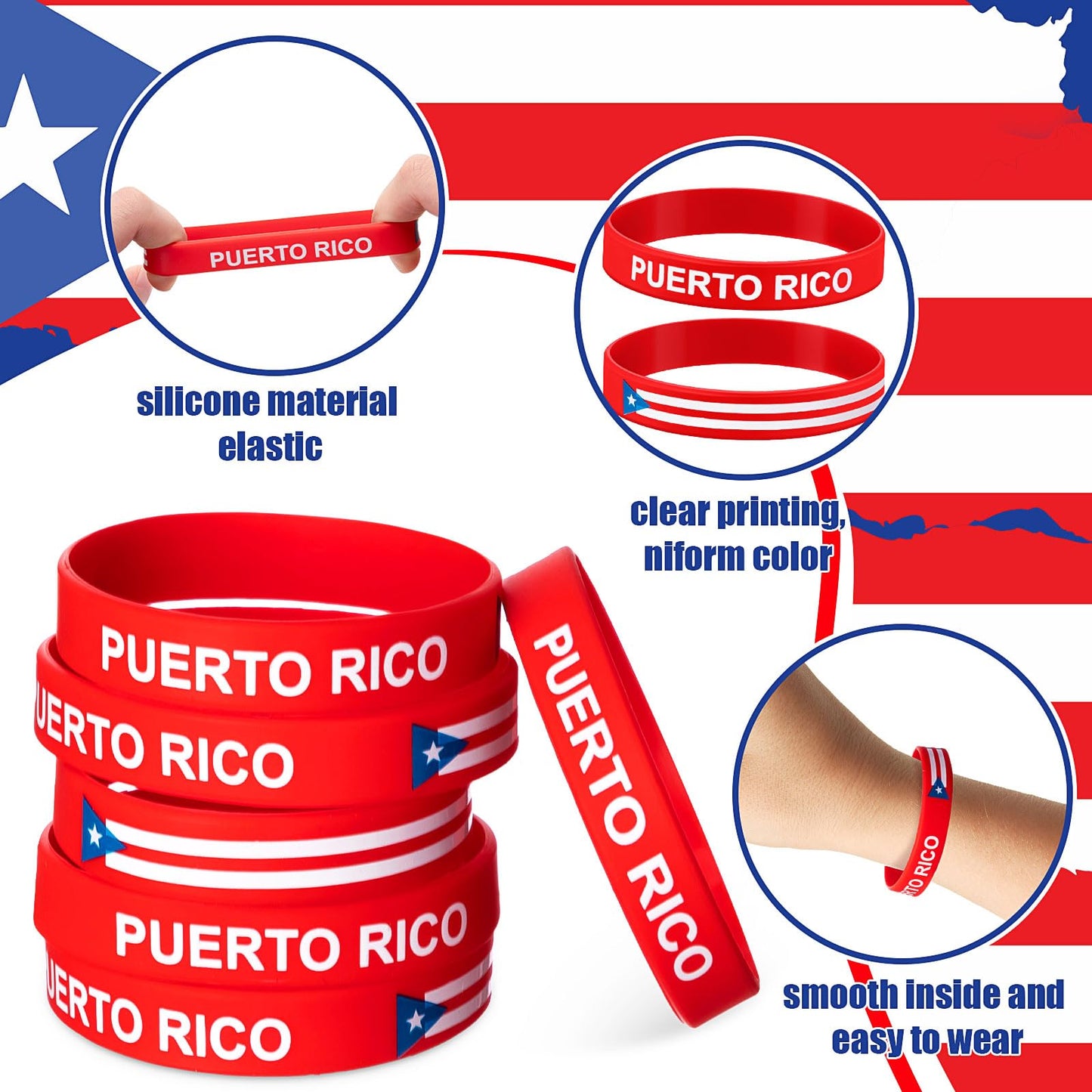 Braccialetti in Silicone della Repubblica Dominicana – 60 Braccialetti da Festa