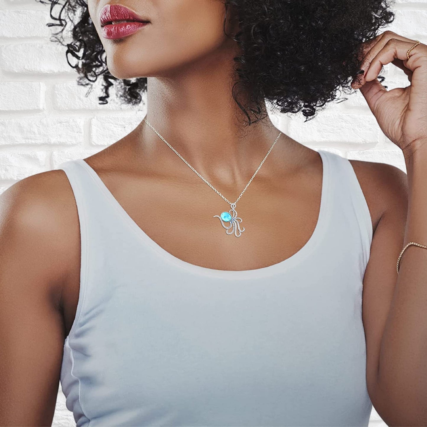 Collana con Palma di Larimar in Argento 925 | Amazon