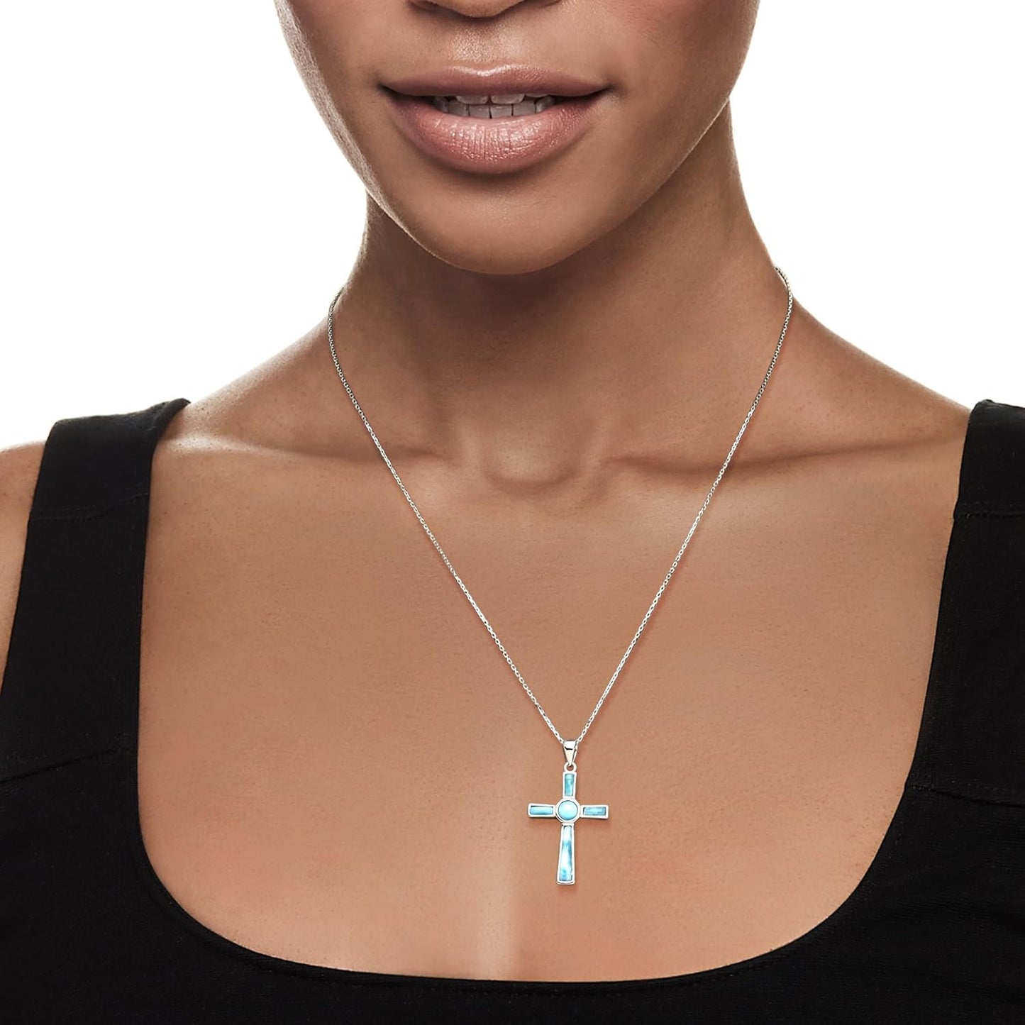 Collana a Croce Larimar | Amazon