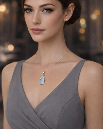 Larimar Pendant Necklace 925 Silver | Amazon