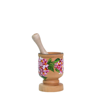Mini mortier et pilon en bois