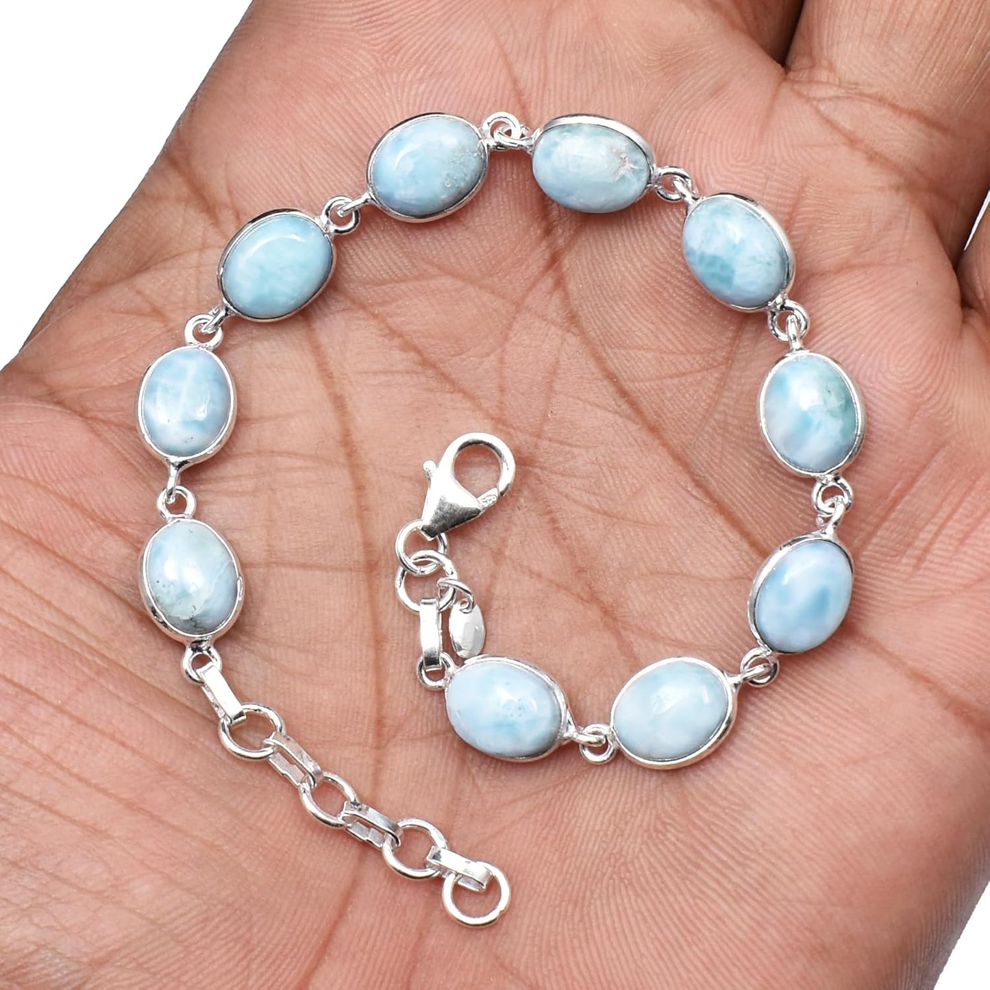 Bracelet de tennis en larimar argent 925 | Amazon