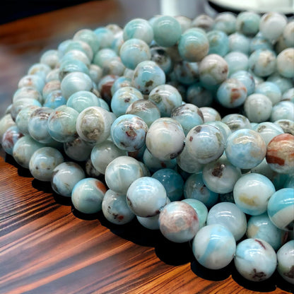 Fil de perles de Larimar 10mm | Amazon