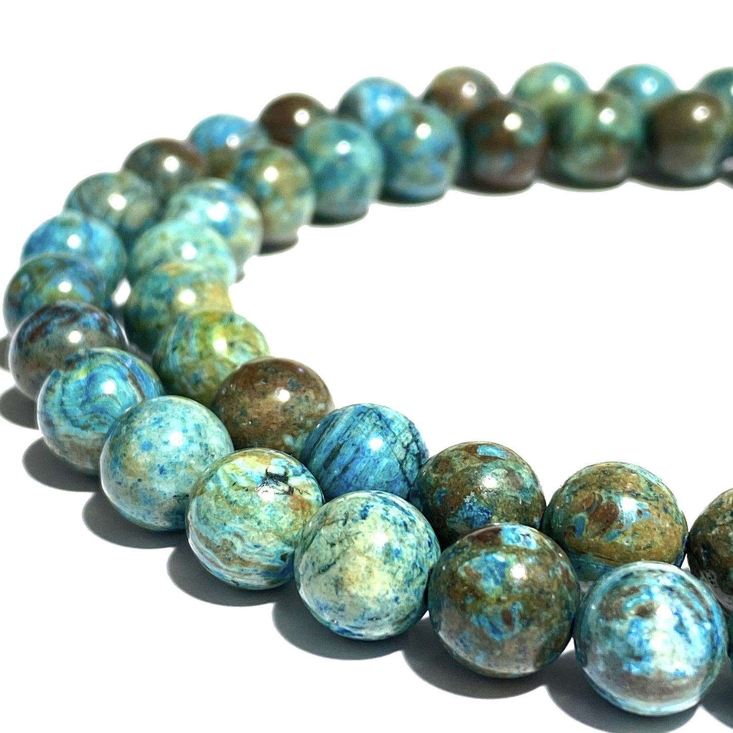 Fil de perles de Larimar 10mm | Amazon