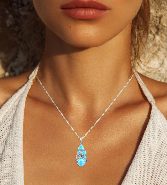 Collana Larimar con Zirconia Blu | Amazon