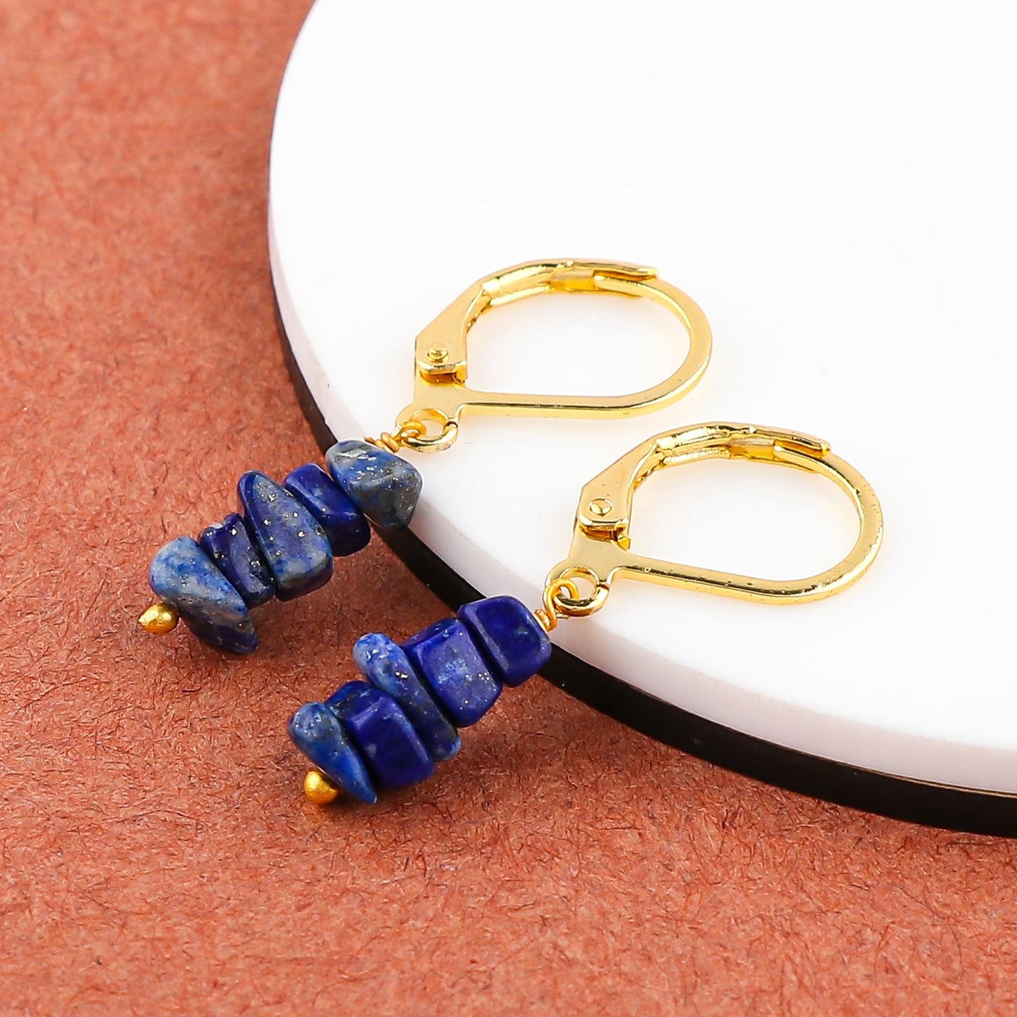 Larimar Chip Earrings Gold | Amazon