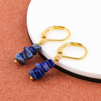 Larimar Chip Earrings Gold | Amazon