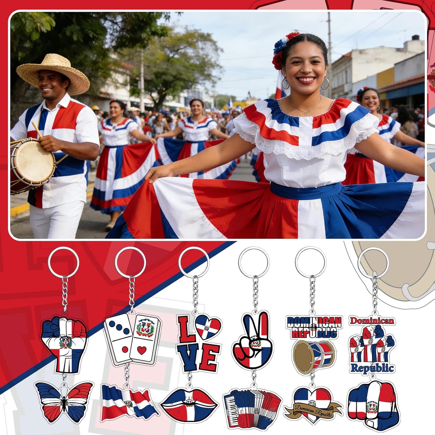 Portachiavi Bandiera Dominicana (36) | Amazon