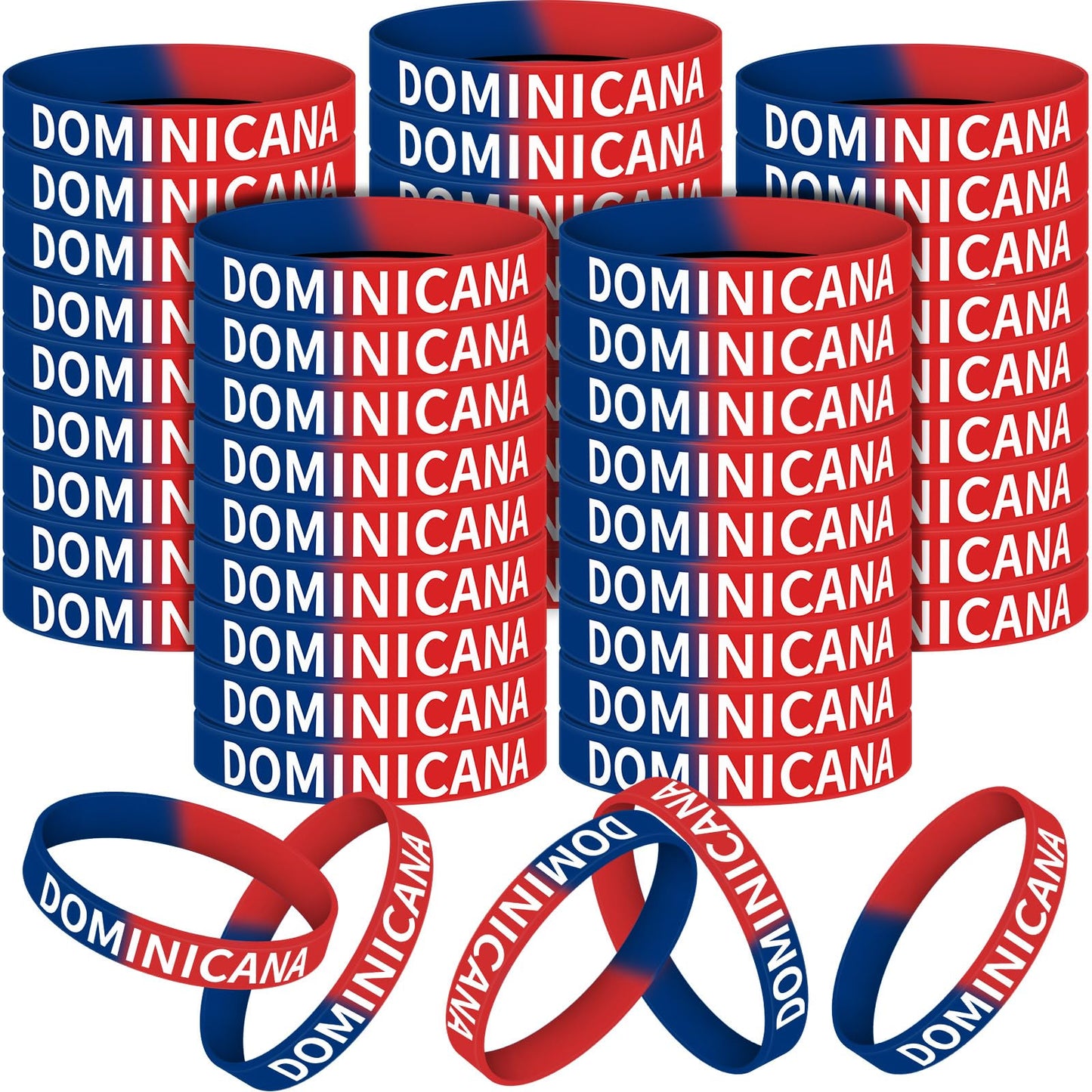 Braccialetti in Silicone della Repubblica Dominicana – 60 Braccialetti da Festa