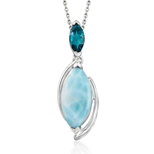 Collana Larimar e Topazio Blu | Amazon