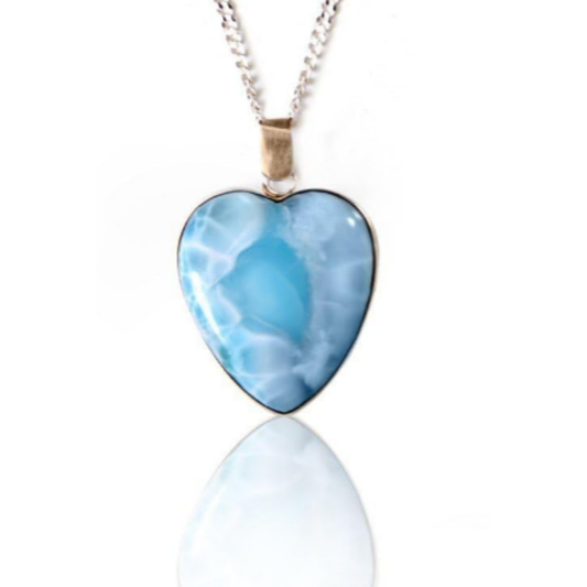 Collana a Cuore Larimar in Argento 925 | Amazon