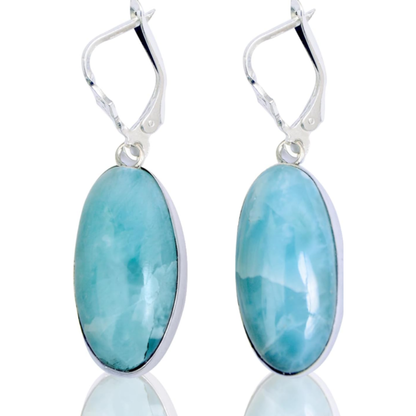 Larimar Oval Earrings 925 Silver | Amazon