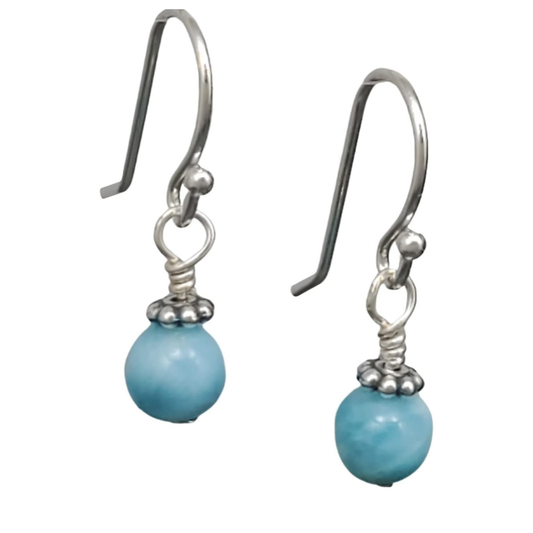 Orecchini a Goccia con Perline Larimar | Amazon